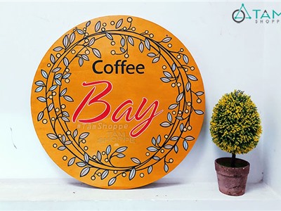 Bảng hiệu gỗ đẹp Coffee Bay Đường kính 60cm